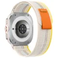 Nylon Trail Loop Horlogeband 47mm Vervangende Band met Oranje Trekkoord Lipje - Samsung Ultra (Zilveren connector) / Kleurrijk sterrenlicht