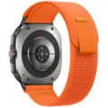 Oranje nylon alpine loop horlogeband compatibel met 47mm smartwatch. Duurzaam en comfortabel. - Samsung Ultra (Zilveren connector) / Oranje