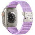Cinturino per orologio in nylon viola con fibbia paracadute compatibile Apple Watch Ultra. - Viola Giacinto