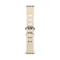 Beigefarbenes Silikon Uhrenarmband Kettenglied Ersatzarmband fur Apple Watch Serie 10 11 - Felsweiß