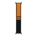 Cinturino di ricambio in nylon stile anello alpino per smartwatch, arancione e nero. - Connettore argento per Samsung Watch 8/8 Classic / Nero Arancione