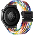 Cinturino per orologio in nylon intrecciato colorato con fibbia in metallo compatibile. - 20mm / Arcobaleno Ufficiale