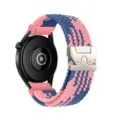 Cinturino per Orologio in Nylon Intrecciato Rosa e Blu con Fibbia Paracadute Nuovo - 20mm / Z blu e rosa