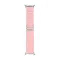 Cinturino per smartwatch in nylon tessuto rosa stile Alpine Loop elegante - Connettore argento per Samsung Watch 8/8 Classic / Rosa 2