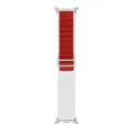 Cinturino di Ricambio in Nylon Alpino Rosso Bianco Compatibile con Smartwatch Design - Connettore argento per Samsung Watch 8/8 Classic / Bianco Rosso