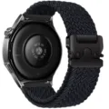 Cinturino per orologio in nylon intrecciato nero con fibbia paracadute per smartwatch. - Nero e grafite