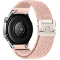Cinturino per orologio in nylon intrecciato rosa con fibbia in metallo, compatibile. - Sabbia Rosa Cremosa
