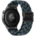 Cinturino per orologio in nylon intrecciato con fibbia paracadute per smartwatch - Mimetico Blu