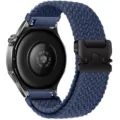 Cinturino per orologio in nylon intrecciato blu con fibbia paracadute per smartwatch - Blu profondo