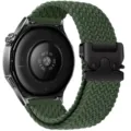 Cinturino per orologio in nylon intrecciato verde con fibbia paracadute, resistente. - Verde oliva