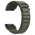Olijfgroene Alpine nylon loop horlogeband vervangende band compatibel met smartwatches - Groen