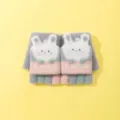Children cute rabbit knit half finger gloves warm winter convertible mittens product details. - Gray