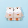 Kinder Winter Klappkappe Halbfinger Handschuhe Süßes Kaninchen Warme Schreibhandschuhe - 3-5 Jahre / Beige