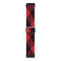 Cinturino per orologio in nylon, ricambio intrecciato nero e rosso con fibbia in metallo - Motivo a Z nero e rosso