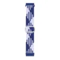 Variante cinturino per orologio in nylon intrecciato geometrico blu bianco con fibbia - Motivo a Z blu-bianco