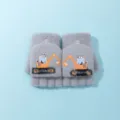 Kinder Winter Strick Handschuhe Grau Bagger Flip Top Halb Finger Warme Fäustlinge - Grau