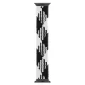 Black white diamond woven solo loop strap for Apple Watch, elastic nylon replacement band. - Checkerboard Black White