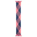 Braided Solo Loop Band for Apple Watch, Pink and Dark Blue Woven Nylon Replacement Strap - Blue & Pink