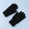Schwarze thermische Strickhandschuhe fuer Erwachsene, warme Winter Radsporthandschuhe. - Schwarz