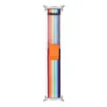 Colorful nylon loop watch band compatible with smartwatches, featuring a vibrant rainbow design. - White Rainbow