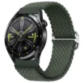 Cinturino per orologio in nylon intrecciato verde con fibbia regolabile in metallo ricambio - Verde Oliva Scuro