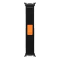 Black Nylon Trail Loop Replacement Watch Strap Compatible with Smartwatch with Orange Tab - Deep Black