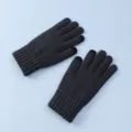 Dunkelgraue Strickhandschuhe mit Touchscreen für Damen und Herren, warme Winterhandschuhe. - Dunkelgrau