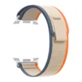 Alpine nylon loop watch band compatible with smart watches, durable woven strap replacement. - Orange Beige