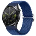Cinturino per orologio in nylon intrecciato blu con fibbia scorrevole, compatibile con smartwatch. - Blu mare freddo