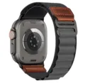 Replacement nylon alpine loop watch band with leather accent compatible for smart watch accessories - Dark Gray (Black Buckle)