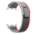 Compatible with Samsung Watch 8 Classic trail nylon loop band grey red variant accessory. - Red & Grey