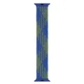 Braided solo loop strap for Apple Watch, blue and green woven nylon replacement band. - Checkered Blue-Green
