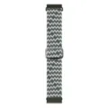 Cinturino per orologio intrecciato in nylon regolabile variante colore verde bianco. - Motivo a W verde e grigio