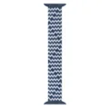 Braided solo loop watch strap for Apple Watch, blue and white woven replacement watch band. - W Blue & White