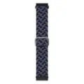 Cinturino per orologio in nylon intrecciato regolabile compatibile con smartwatch con fibbia. - Blu Mimetico