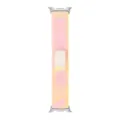 Pink and yellow nylon loop watch strap, breathable replacement band variant for smartwatch. - Mosaic Pink