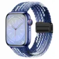 Nylon Magnetic Watch Band Compatible with Apple Watch Blue Gradient Braided Strap 45mm - 38/40/41/S10-42mm / Blueberry