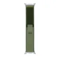 Green alpine nylon loop watch band compatible with smartwatch, durable woven replacement strap. - Army Green