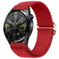 Cinturino di ricambio in nylon intrecciato per smartwatch, fibbia scorrevole rossa. - Rosso