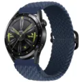 Cinturino per orologio in nylon intrecciato blu con fibbia in metallo per smartwatch. - Blu Profondo