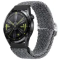 Cinturino di ricambio in nylon intrecciato con fibbia in metallo per smartwatch. - Grigio e Bianco