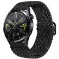 Cinturino per orologio in nylon intrecciato nero con fibbia scorrevole compatibile 22mm - Nero Stellato