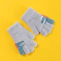 Kinder Strick-Wärmhandschuhe mit süßem Dinosaurier-Motiv, weiche warme Winter-Fingerhandschuhe. - 3-6 Jahre / Grau