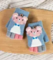 Kinderen winter gebreide vingerloze omslag handschriften met schattig berenontwerp. - 4-10 Jaar / Blauwe Kat