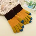 Winter warm knit touch screen gloves for adults, thick cozy windproof thermal gloves. - One Size / Sage Green