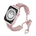 Cinturino per orologio in acciaio inossidabile intrecciato oro rosa con ciondolo a cuore. - Versa 4 / Rosa intenso