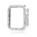 Silver rhinestone watch case compatible with Apple Watch, sparkly bling protective bumper. - 45mm (Series 7/8/9) / Silver