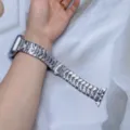 Vervangend metalen horlogebandje van roestvrij staal compatibel met Apple Watch devices. - 22mm / Zilver