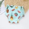 Culotte d'apprentissage bebe lavable respirante anti-fuite en coton avec joli motif de fruits - Ananas Vert