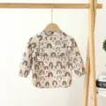 Baby long sleeve waterproof bib, cute rainbow pattern infant feeding smock, beige. - Size L (24-36 Months) / PU Bib with Top Pocket - Purple Rainbow